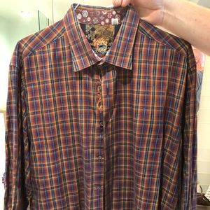 Robert Graham Brown Plaid Shirt